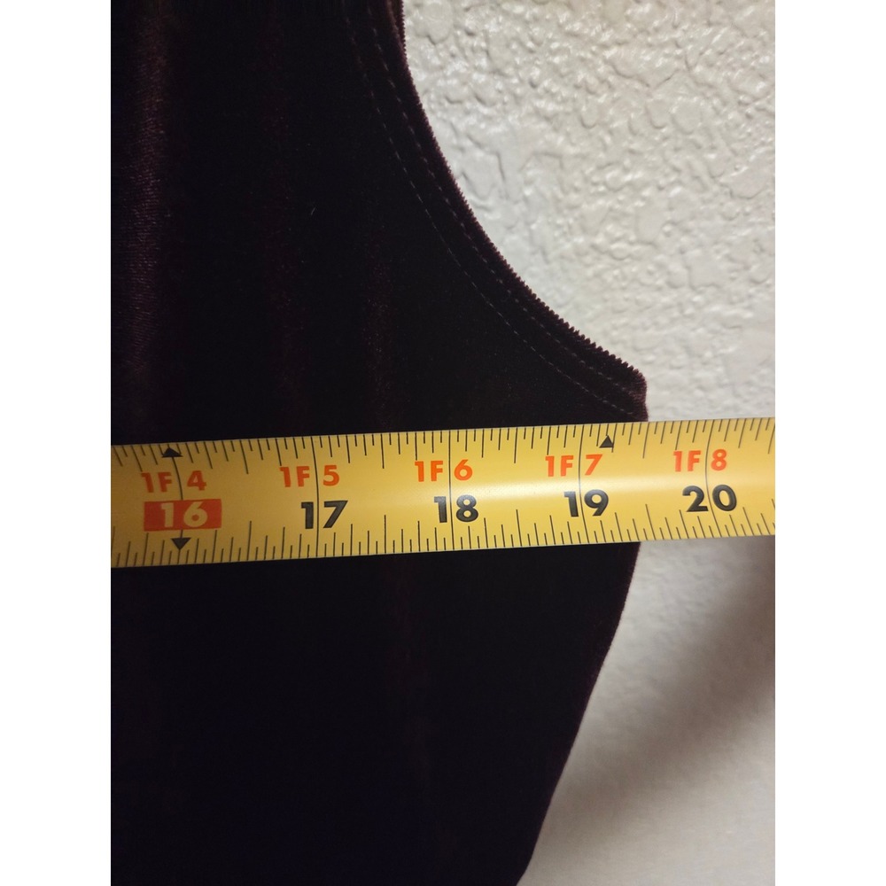 Burgundy Travelers Collection Chico's Velvet Tank Top Sleeveless Size 2  XL Plum - Picture 4 of 5